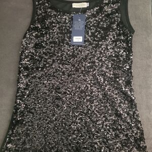 New with tags anna-kaci sequin black top size large